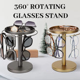Rotating Sunglass Organizer Eye Glass Display Stand 360-Degree Rotation with Tray Jewelry Storage Organizer Detachable Home
